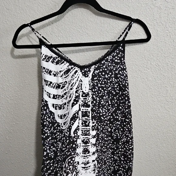 Iron Fist | Dresses | Black And White Skeleton Print Dress | Poshmark